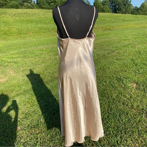 Vtg Bebe Slip Dress Womens M Midi Drape Neckline Satin 90s Grunge Y2K whimsy - Picture 11 of 11